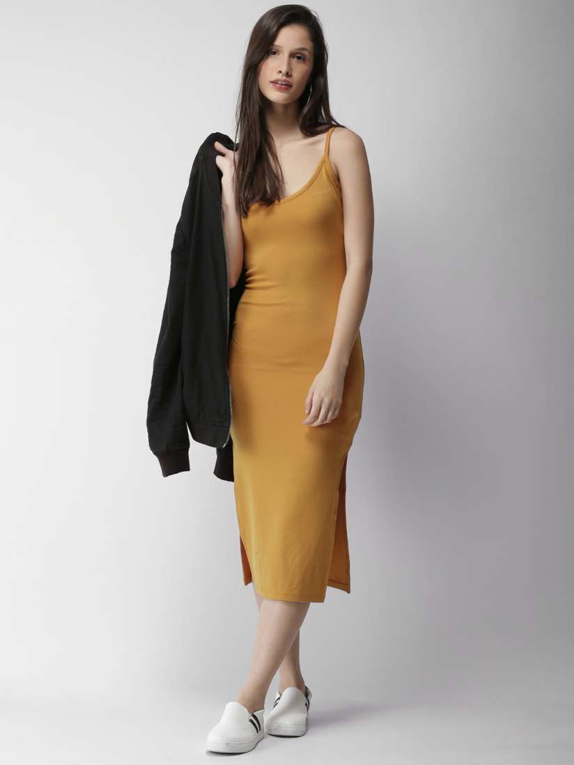Yellow bodycon dress forever 21 online
