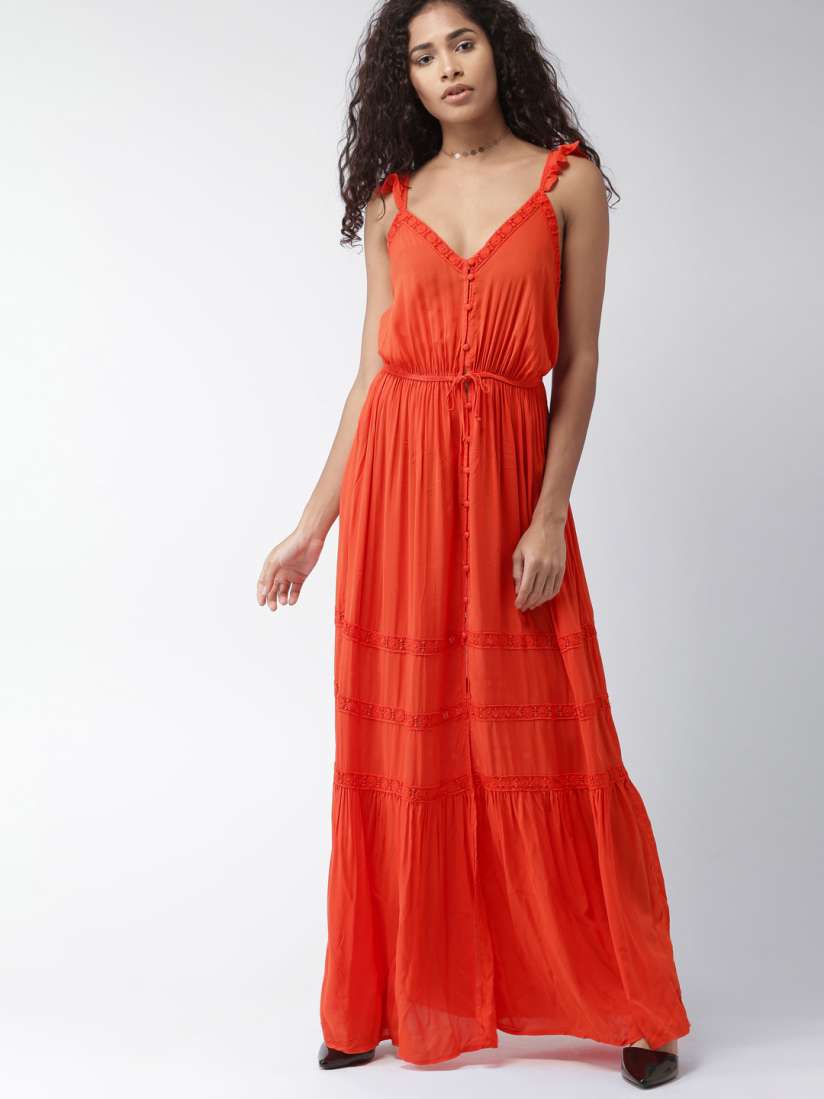 Forever 21 orange maxi dress sales