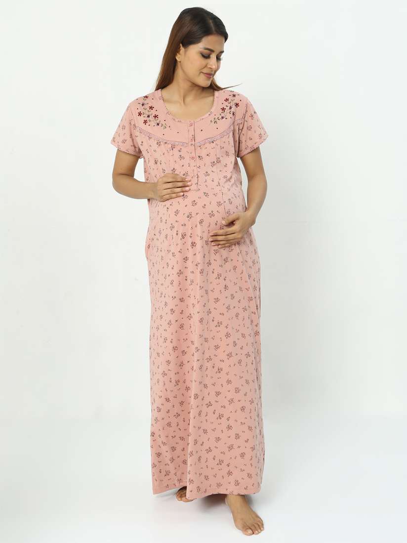 Buy 9shines Label Maternity Feeding Maxi Nightdress Nightdress for Women 23639980 Myntra