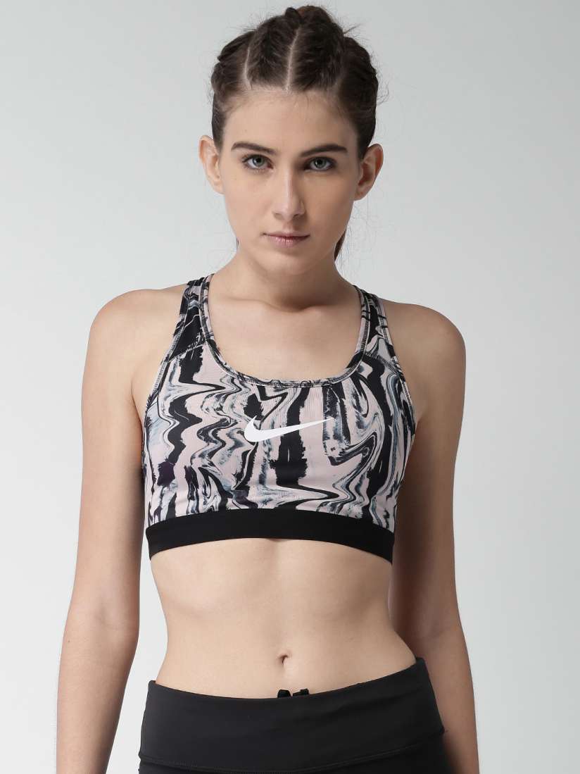 Buy Nike Pink Black Printed Lightly Padded Sports Bra 888600 684 Bra for Women 2364248 Myntra