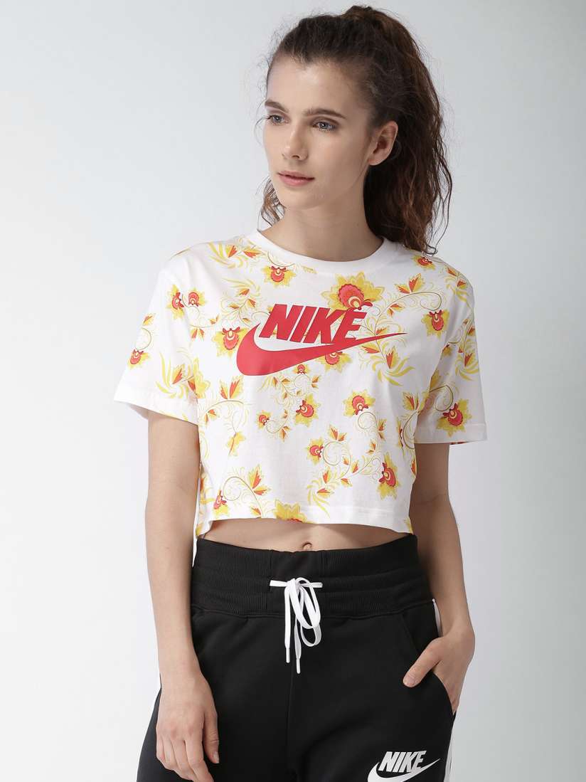 Nike floral crop top new arrivals