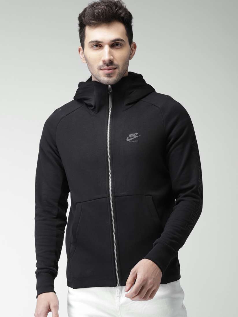 Buy Nike Men Black Hooded AS M NSW HOODIE AIR MAX FZ FT Sweatshirt Sweatshirts for Men 2364336 Myntra