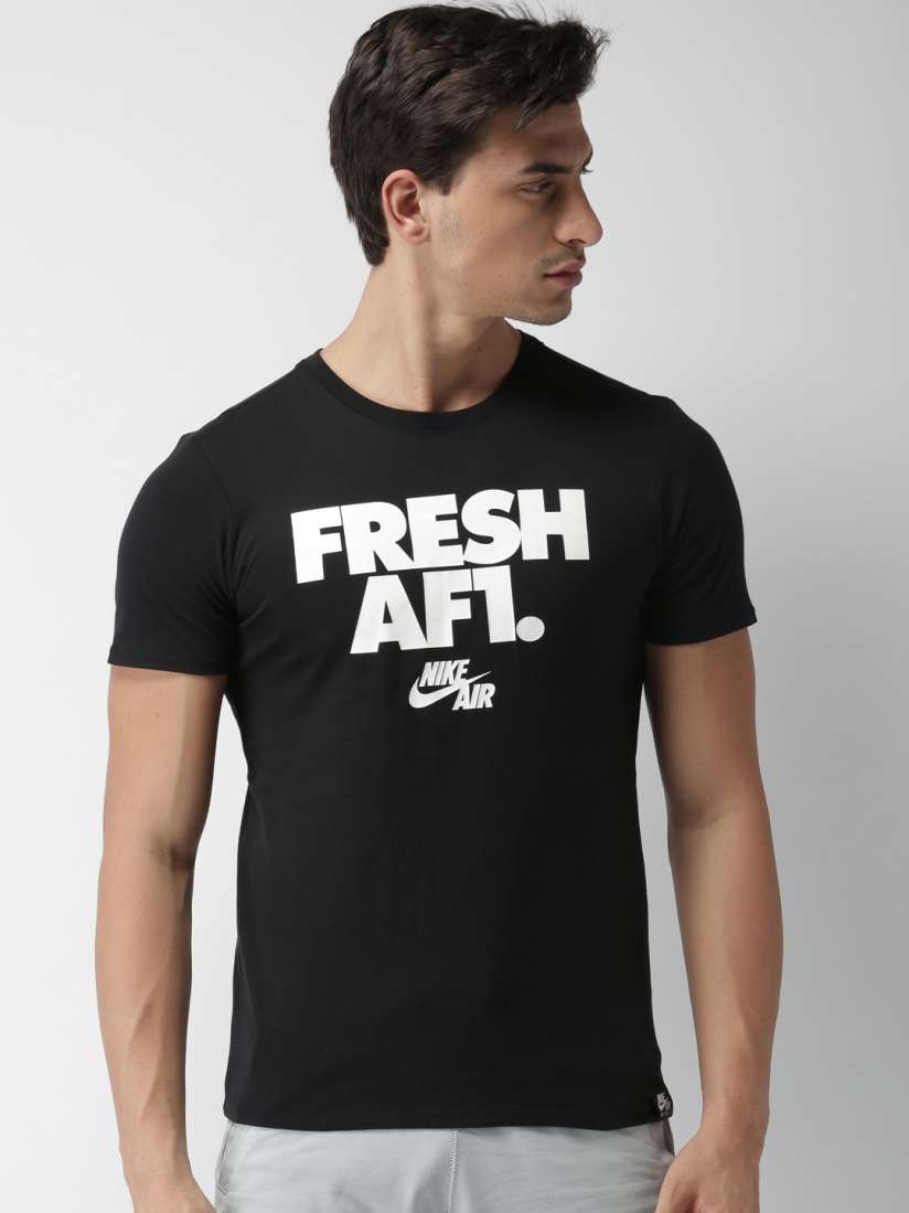 Buy Nike Men Black Printed AS M NSW TEE AF1 2 Pure Cotton T shirt Tshirts for Men 2364416 Myntra
