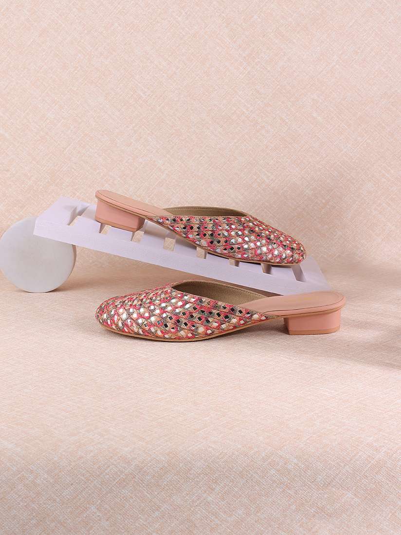 Buy Metro Embellished Round Toe Block Mules Heels for Women 23651516 Myntra