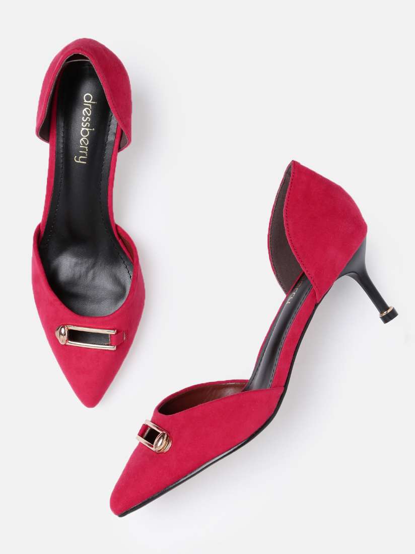 Buy DressBerry Women Red Solid Pumps Heels for Women 2366465 Myntra
