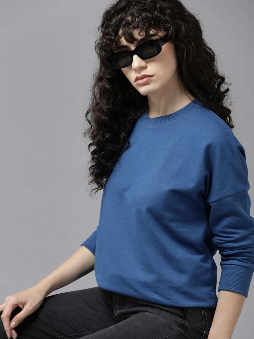 Buy Roadster Women Solid Pullover Sweatshirt Sweatshirts for Women 23665028 Myntra