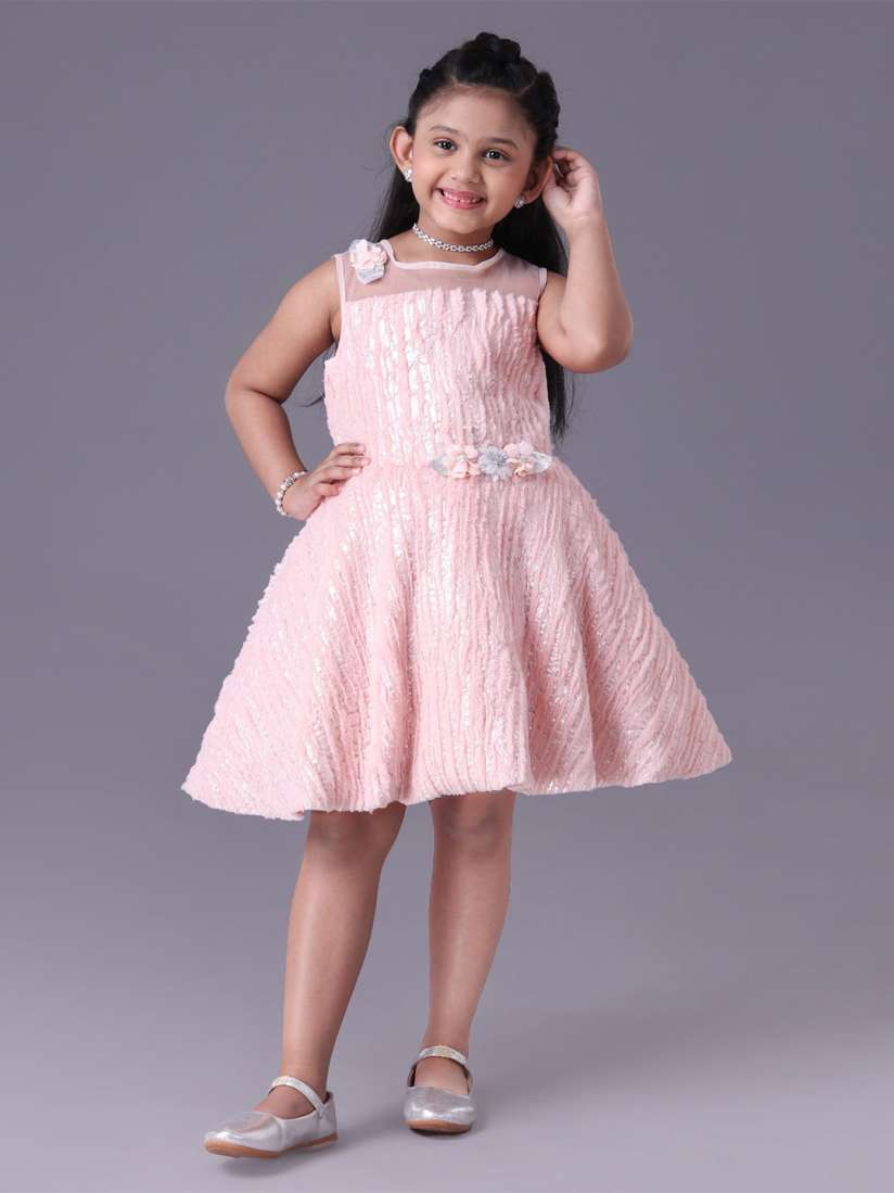 Buy Enfance Girls Self Design Bow Detail Fit Flare Dress Dresses for Girls 23665374 Myntra