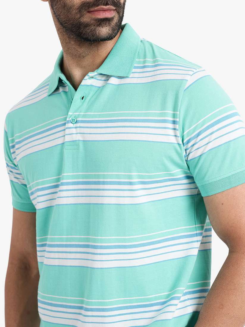 Buy RARE RABBIT Men Rings-4 Slim Fit Solid Polo Collar T-Shirt