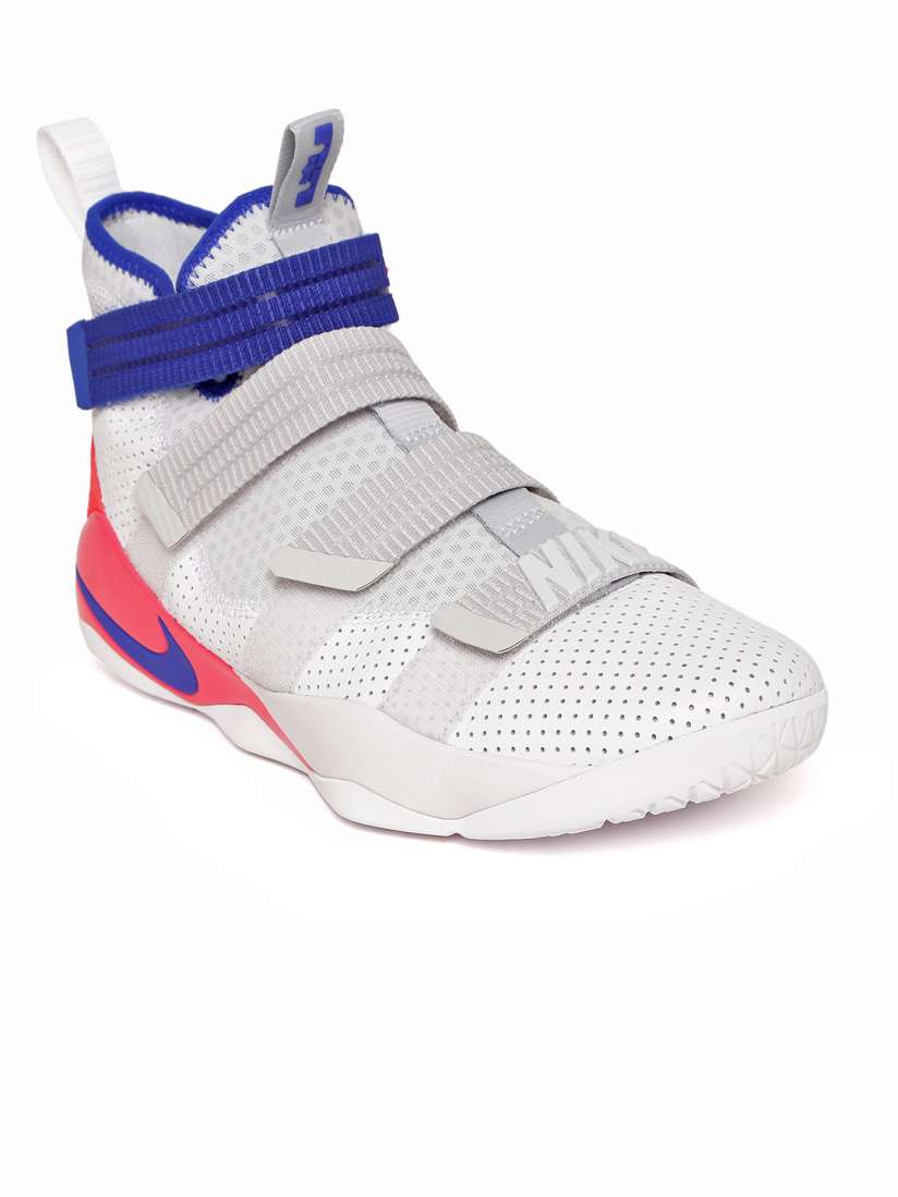 Buy Nike Men White Lebron Soldier XI SFG Leather Mid Top Basketball Shoes Sports Shoes for Men 2367231 Myntra