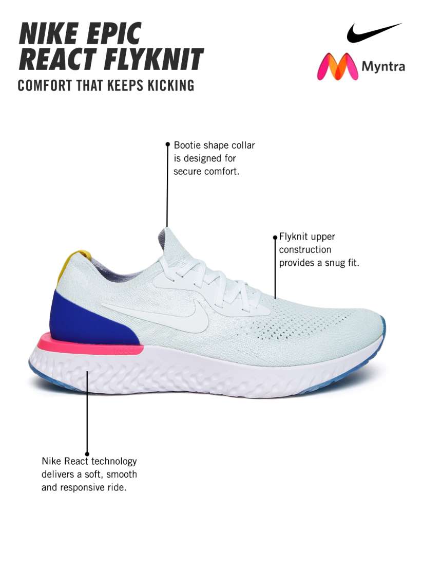 Nike epic react white shoes online