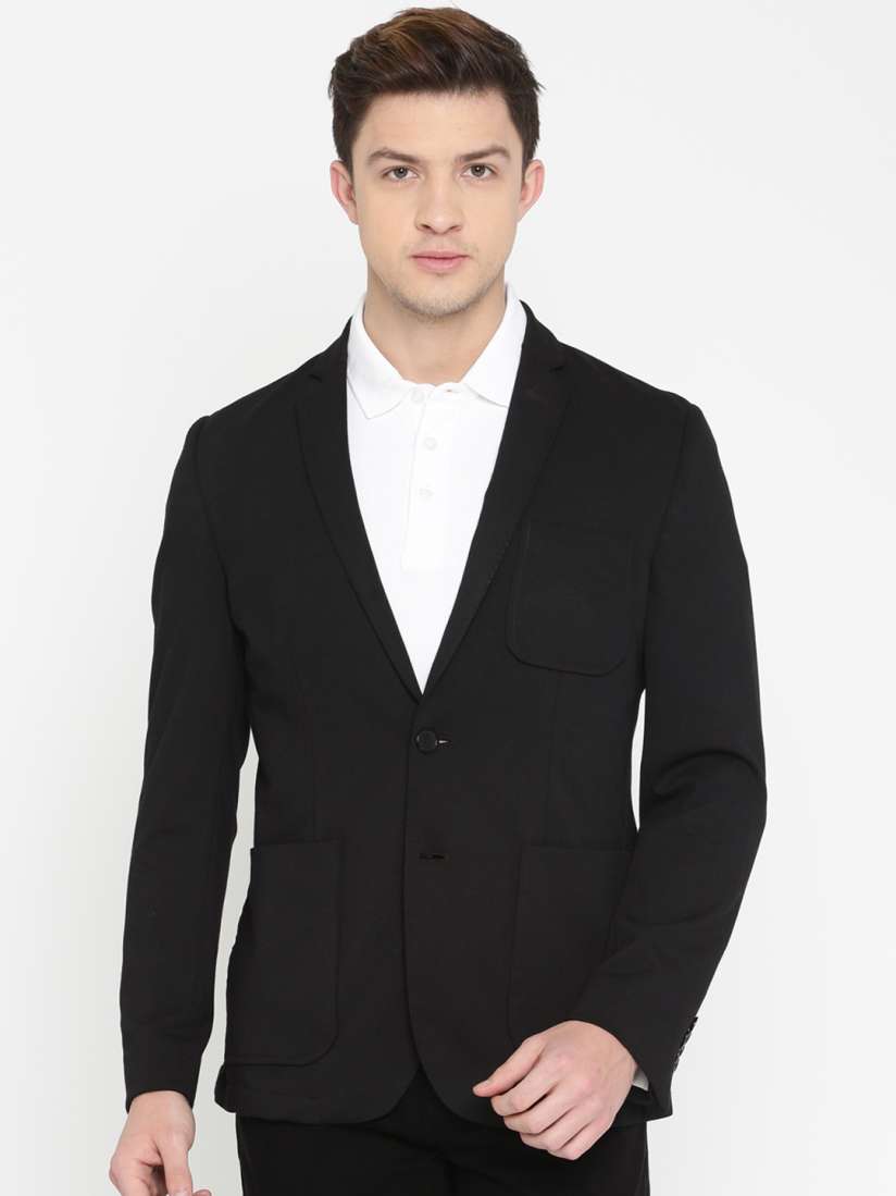 Buy Allen Solly Men Black Single Breasted Slim Fit Smart Casual Blazer Blazers for Men 2367316 Myntra