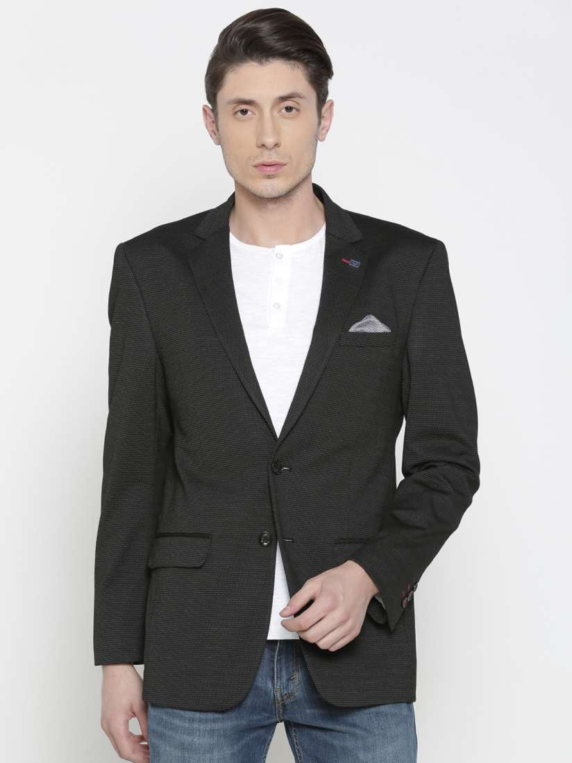 Buy Allen Solly Black Patterned Nottingham Fit Single Breasted Casual Blazer Blazers for Men 2367317 Myntra