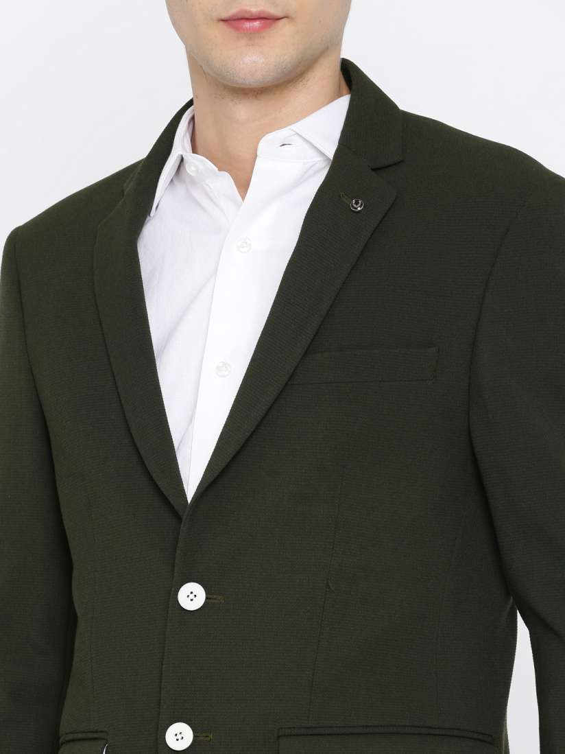 Buy Allen Solly Navy Olive Green Single Breasted Slim Wimbledon Smart Casual Blazer Blazers for Men 2367337 Myntra