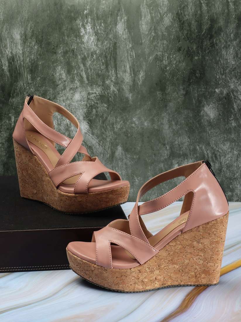 Buy ICONICS Strappy Open Toe Wedges With Zip Closure Heels for Women 23678426 Myntra
