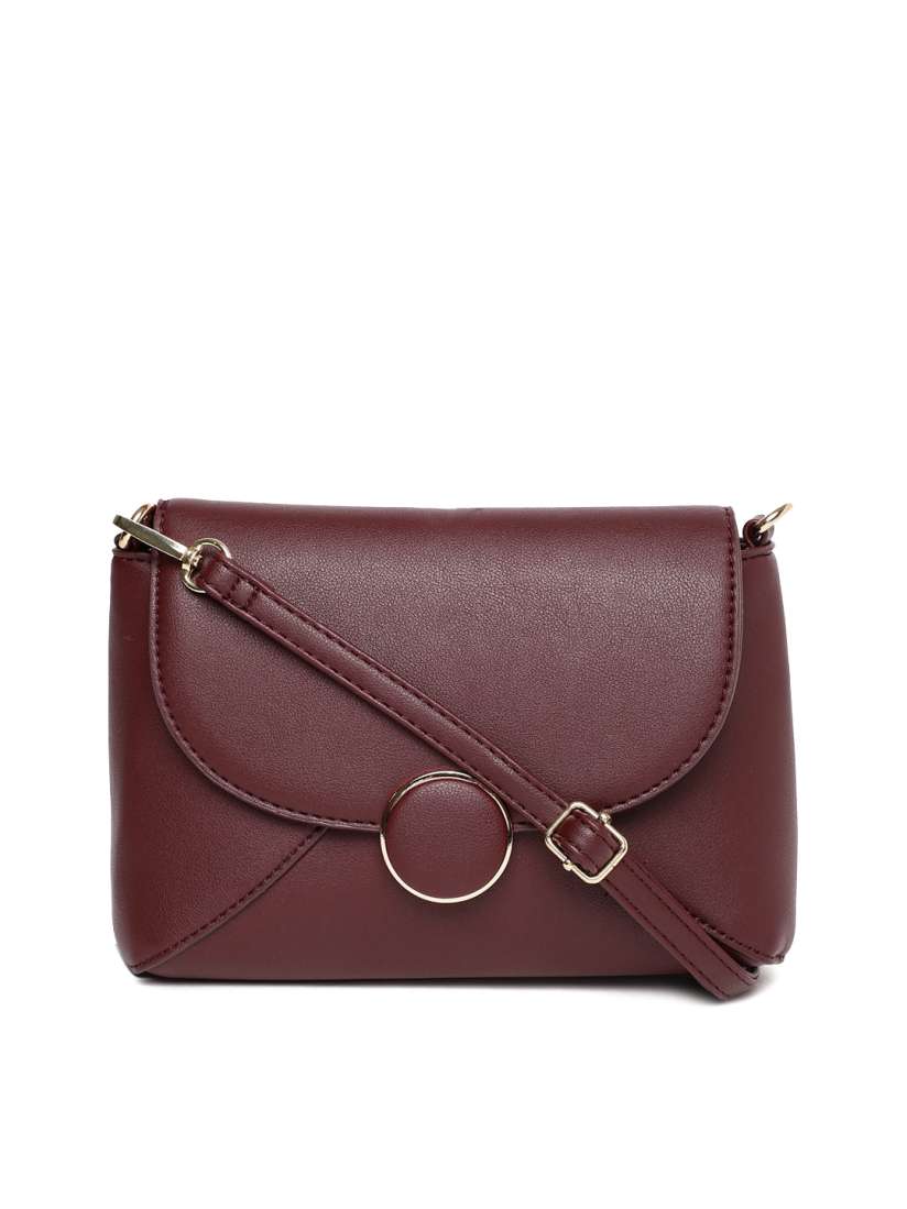 Buy DressBerry Burgundy Solid Sling Bag Handbags for Women 2368252 Myntra
