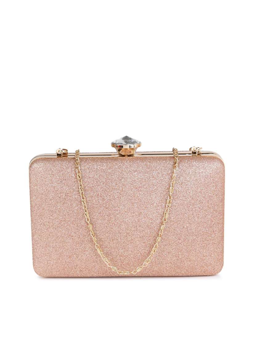 Buy DressBerry Rose Gold Shimmer Box Clutch Clutches for Women 2368285 Myntra