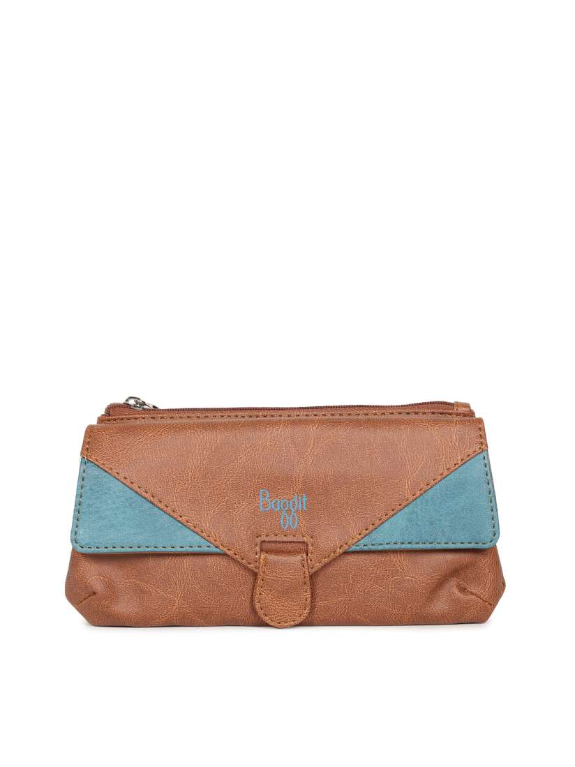 Buy Baggit Brown Blue Colourblocked Clutch Clutches for Women 2368488 Myntra