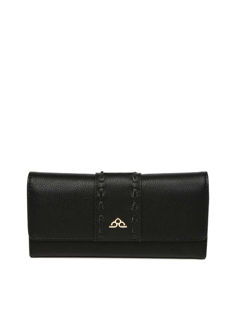 Buy DressBerry Women Black Textured Three Fold Wallet Wallets for Women 2368681 Myntra