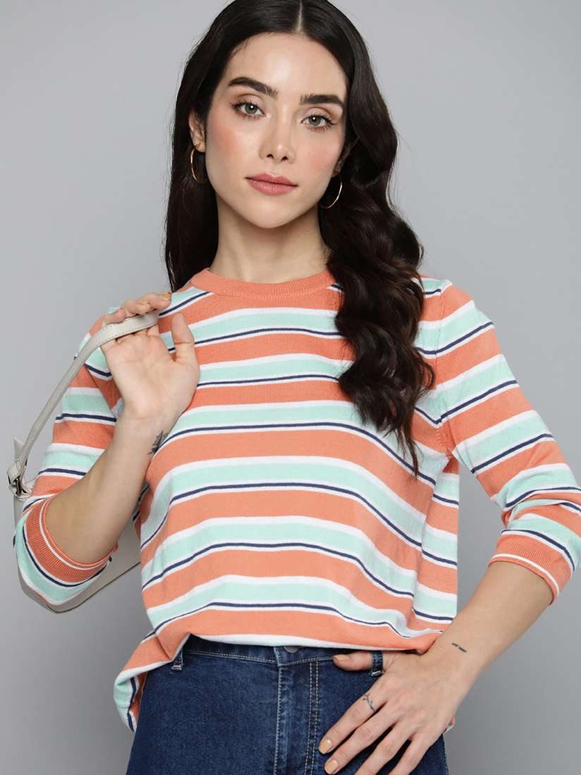 Buy Levis Striped Round Neck T Shirt Tshirts for Women 23687176 Myntra
