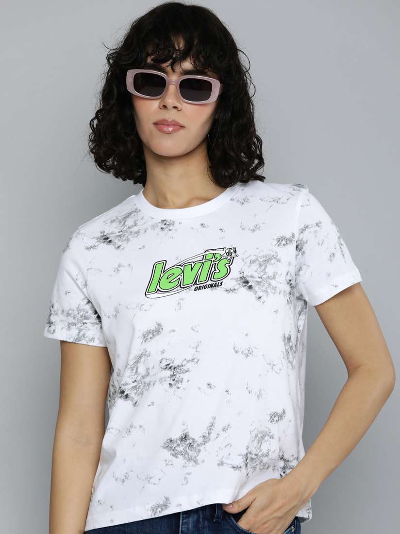 Buy Levis Pure Cotton Abstract Printed Casual T shirt Tshirts for Women 23687200 Myntra