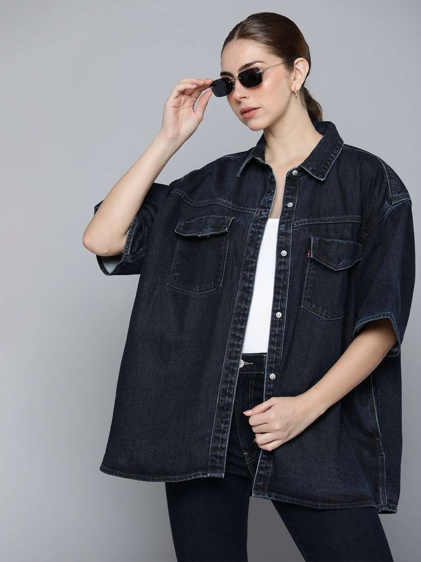 Levi's dark denim shirt on sale