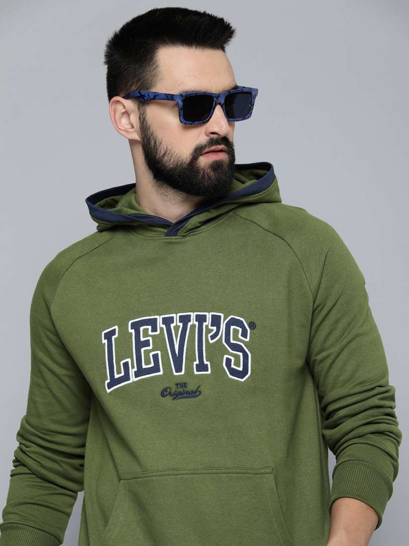 Buy Levis Embroidered Detail Pure Cotton Hooded Sweatshirt Sweatshirts for Men 23687688 Myntra