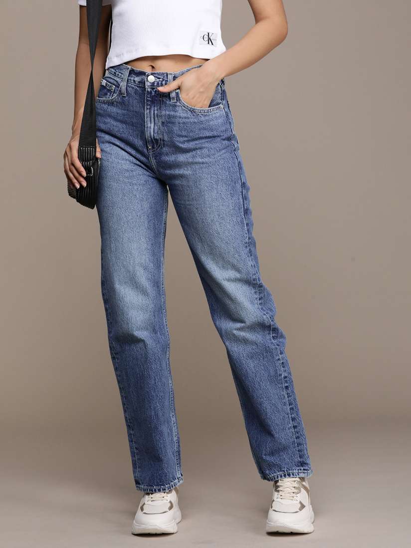 Buy Calvin Klein Jeans Women Straight Fit High Rise Light Fade Jeans Jeans for Women 23688060 Myntra