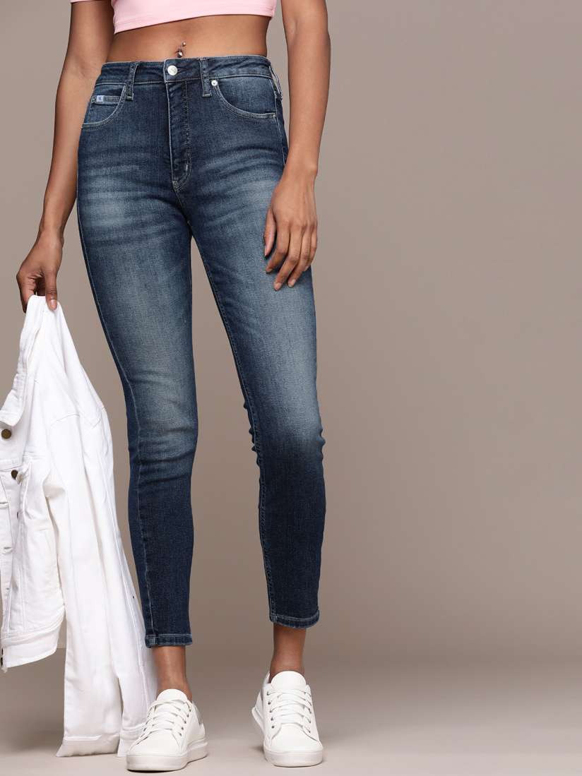 Buy Calvin Klein Jeans Women Skinny Fit High Rise Heavy Fade Stretchable Jeans Jeans for Women 23688064 Myntra