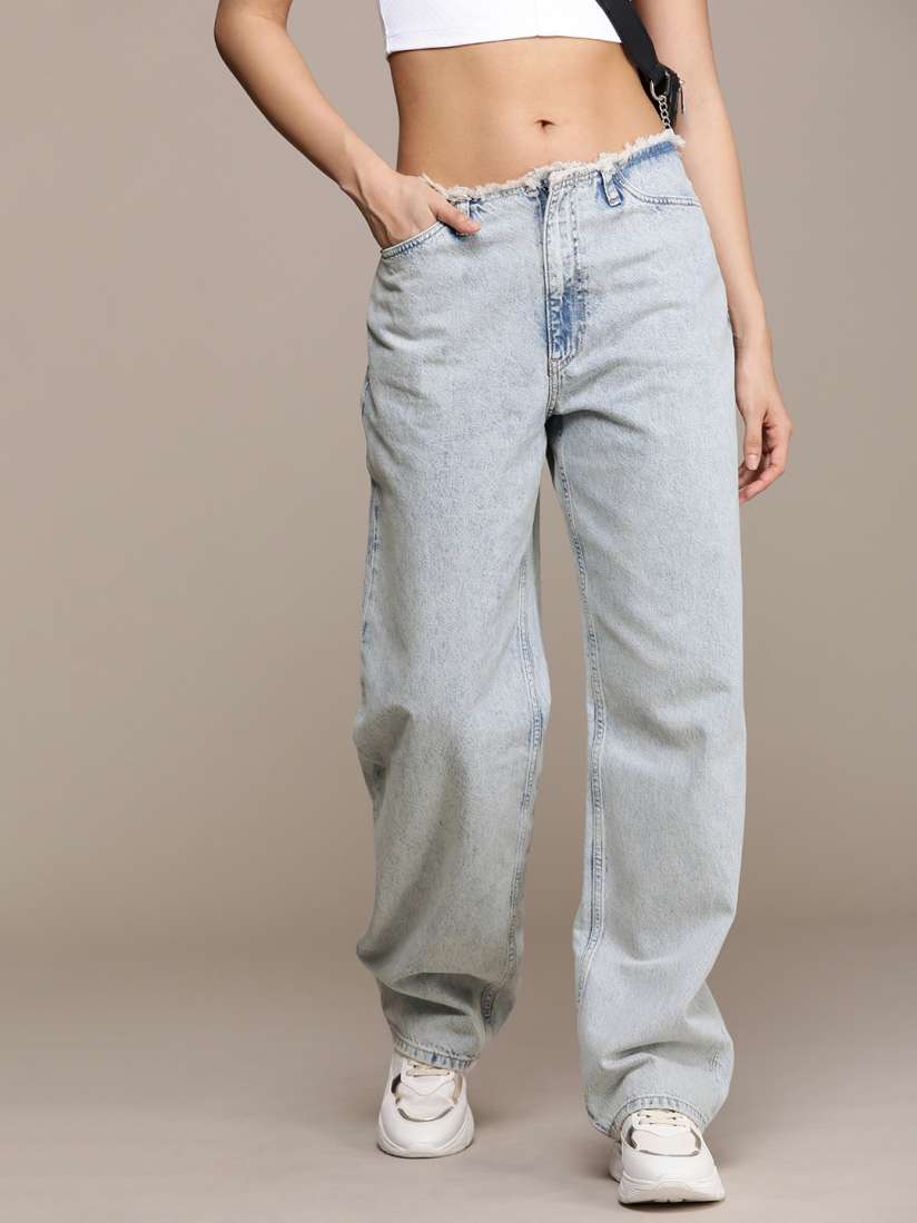 Buy Calvin Klein Jeans Women Straight Fit Light Fade Pure Cotton Jeans Jeans for Women 23688100 Myntra