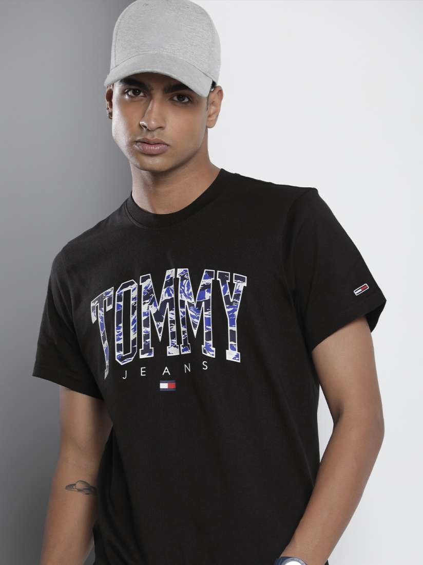Buy Tommy Hilfiger Pure Cotton Brand Logo Printed Slim Fit T shirt Tshirts for Men 23690570 Myntra
