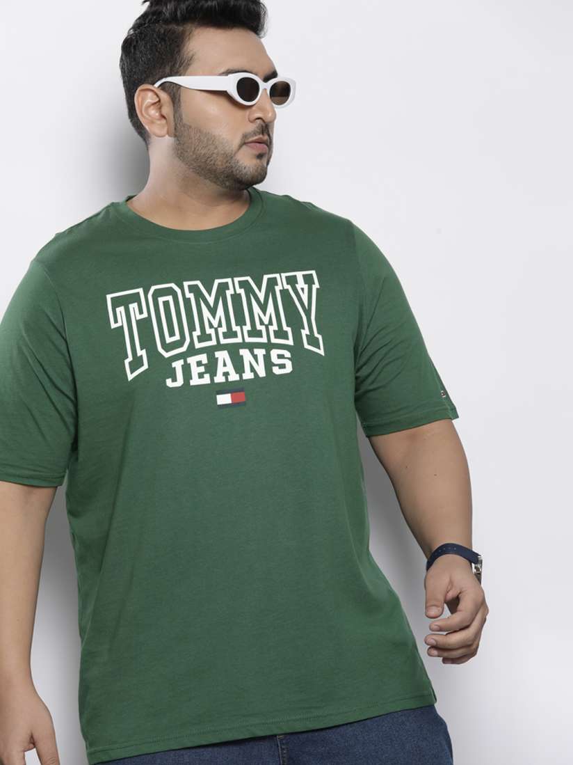 Buy Tommy Hilfiger Men Plus Size Brand Logo Printed Pure Cotton T shirt Tshirts for Men 23690726 Myntra
