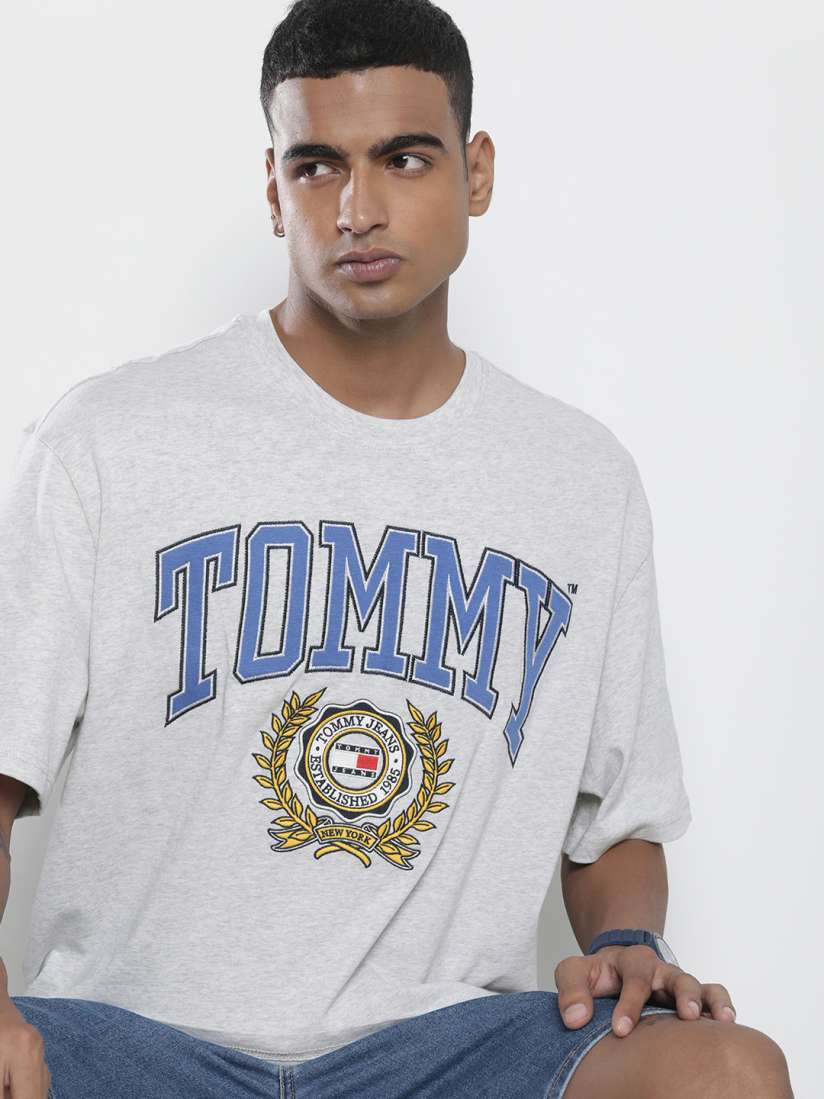 Buy Tommy Hilfiger Pure Cotton Brand Logo Printed Oversized Fit T shirt Tshirts for Men 23690794 Myntra