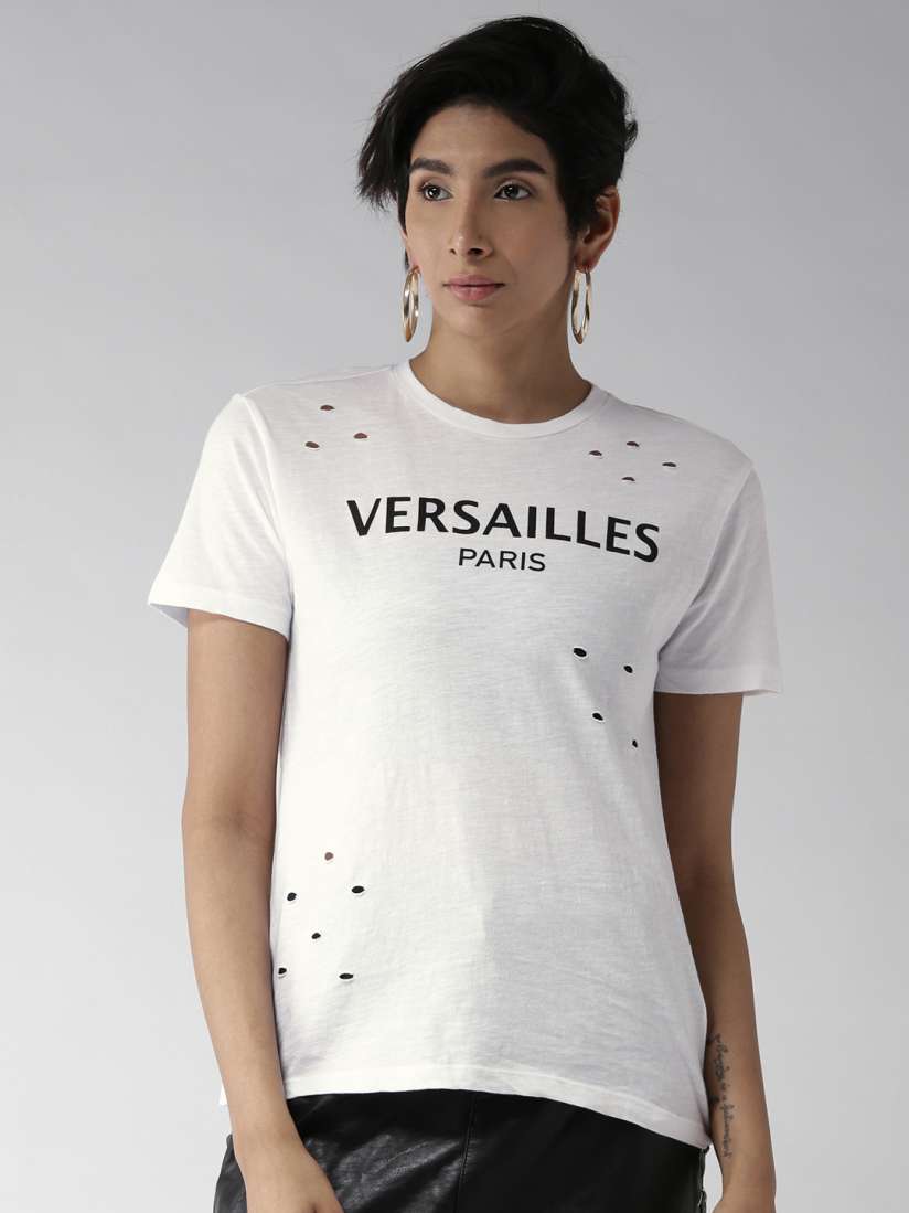 Buy FOREVER 21 Women White Solid Round Neck T shirt Tshirts for Women 2369269 Myntra