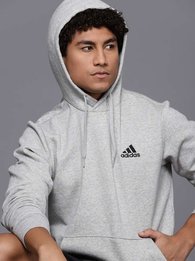 Grey adidas hoodie mens top