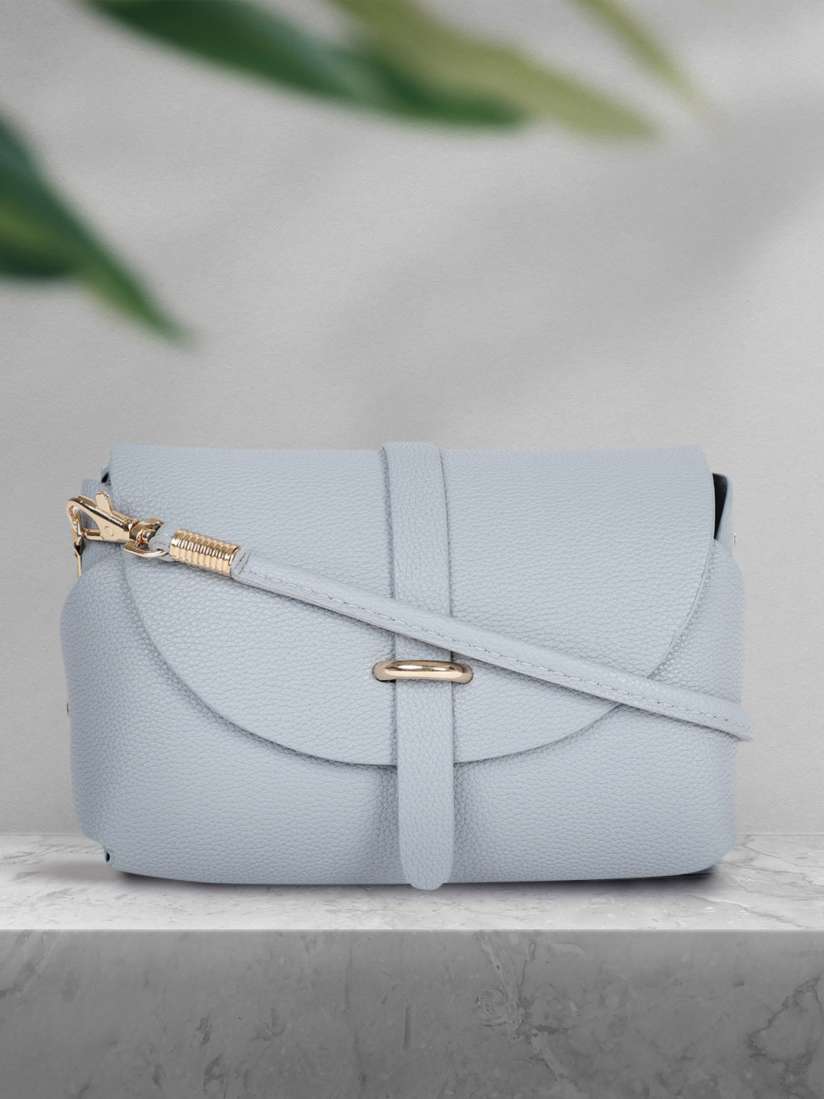 Buy DressBerry Blue Textured Small Sling Bag Handbags for Women 2370100 Myntra