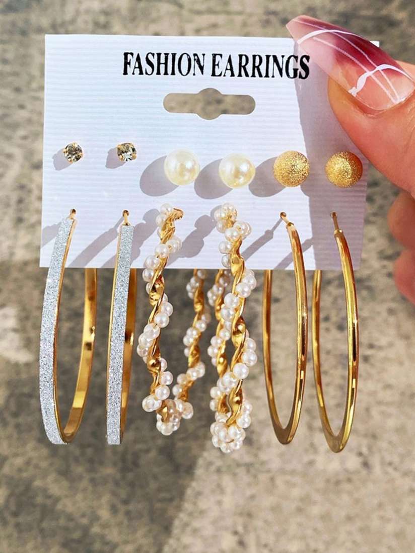 Buy Jewels Galaxy Set Of 6 Gold Plated Contemporary Drop Earrings Earrings for Women 23703854 Myntra