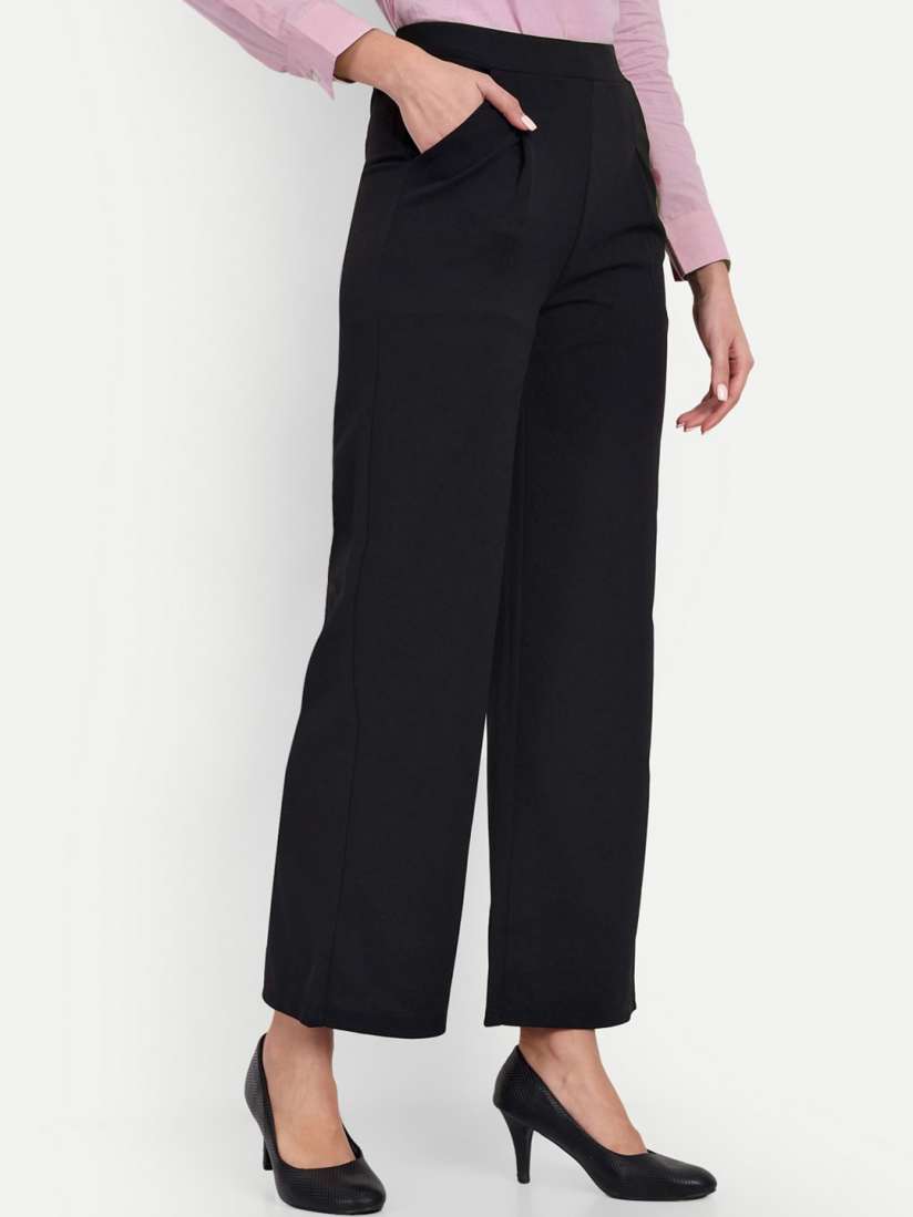 Buy Next One Women Tailored Loose Fit High Rise Easy Wash Formal Trousers Trousers for Women 23704642 Myntra