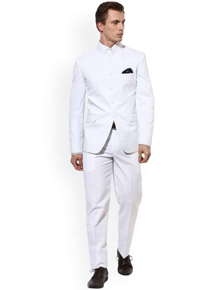 Buy Hangup White Single Breasted Regular Fit Ethnic Bandhgala Suit Suits for Men 2370566 Myntra
