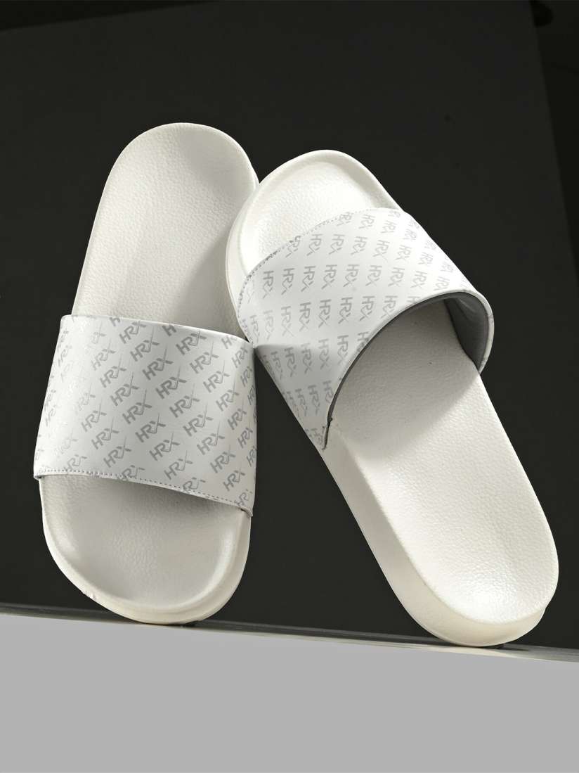 Buy HRX by Hrithik Roshan Men White Grey Printed Sliders Flip Flops for Men 23706238 Myntra