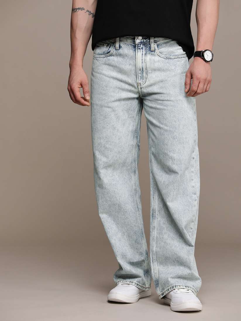 Buy Calvin Klein Jeans Men Pure Cotton Loose Fit Mid Rise Wide Leg Jeans Jeans for Men 23710618 Myntra