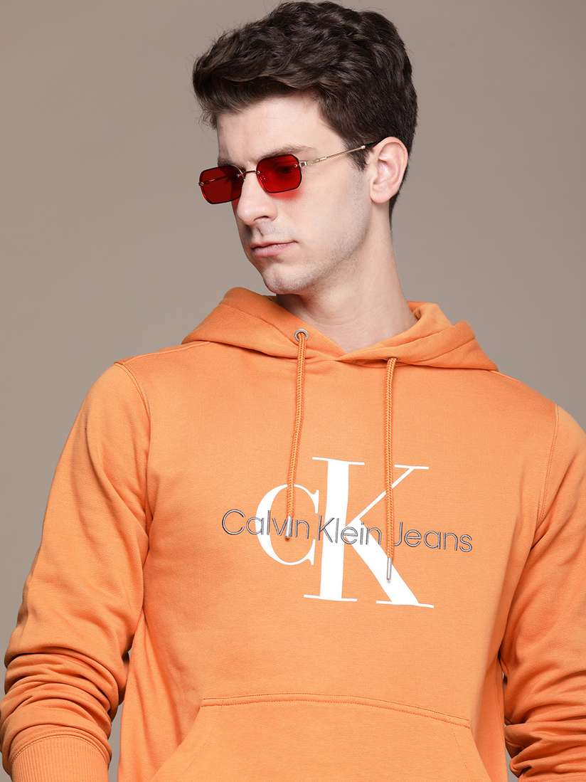 Cotton Sweatshirt Calvin Klein Sweatshirt Orange Buy Calvin Klein