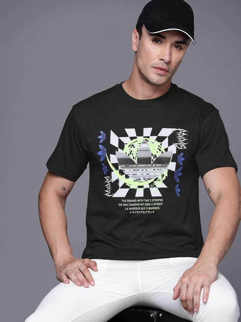 Buy ADIDAS Originals MV Trefoil Graphic Printed Pure Cotton T shirt Tshirts for Men 23718310 Myntra