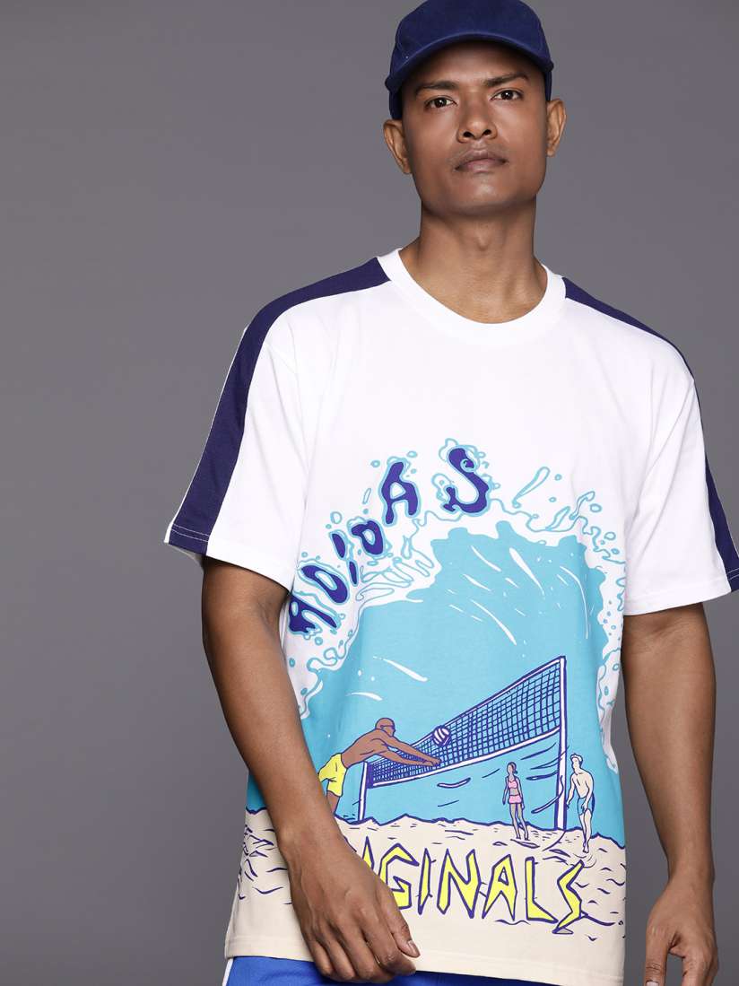 Buy ADIDAS Originals Beach S Art Print Pure Cotton T shirt Tshirts for Men 23718336 Myntra