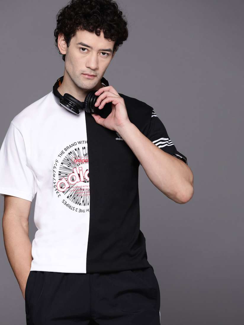 Buy ADIDAS Originals Half Split Colourblocked Cotton T shirt Tshirts for Men 23718380 Myntra