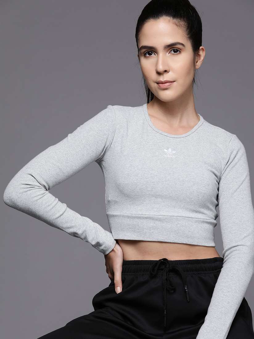 Myntra Cropped Adidas Shirt Buy ADIDAS Originals Women Black VDAY