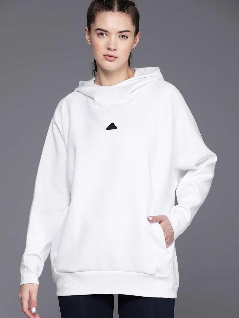 Buy ADIDAS Z.N.E. Loose Fit Hooded Sweatshirt Sweatshirts for Women 23718498 Myntra