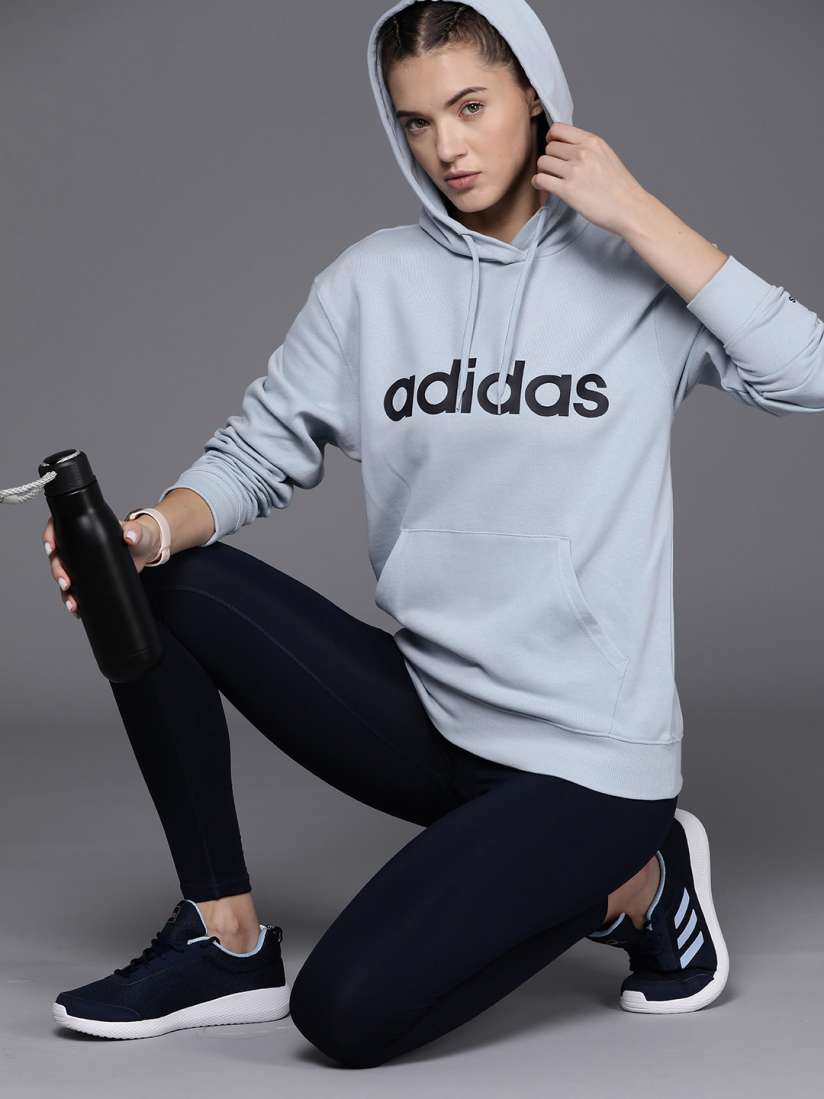 Buy ADIDAS Brand Logo Print Hooded Sweatshirt Sweatshirts for Women 23718530 Myntra