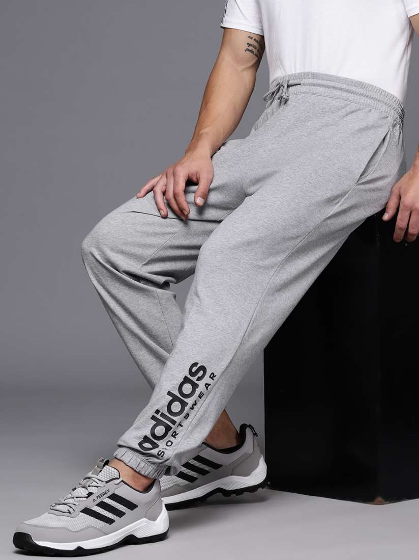 Mens grey adidas sweatpants deals