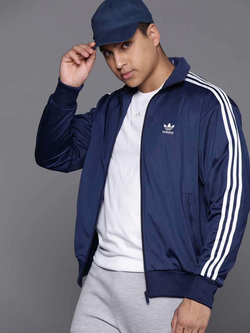 Adidas jacket mens blue top