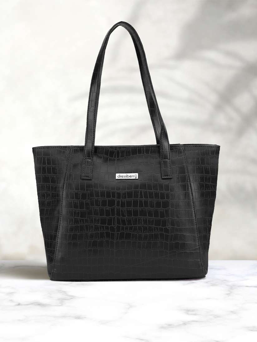 Buy DressBerry Black Textured Textured Structured Shoulder Bag Handbags for Women 23721114 Myntra